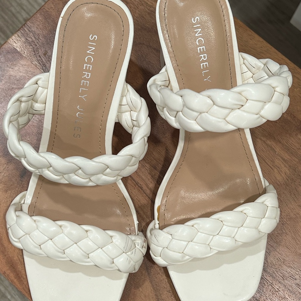 Sincerely Jules Cream Braided Sandals